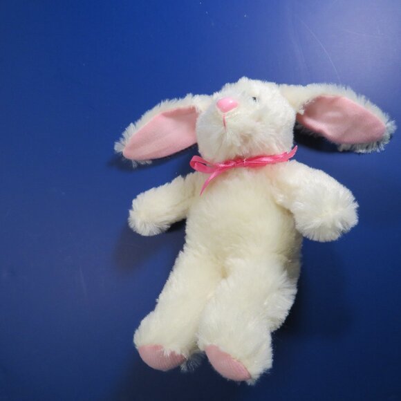 Floppy Ear Bunny Plush Rabbit White & Pink(very squishable, great small - Picture 3 of 6